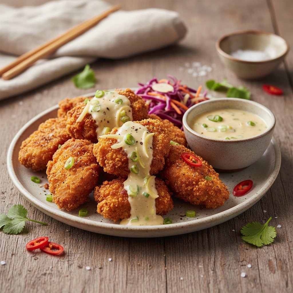 Japanese Chicken Karaage with Ginger Sauce