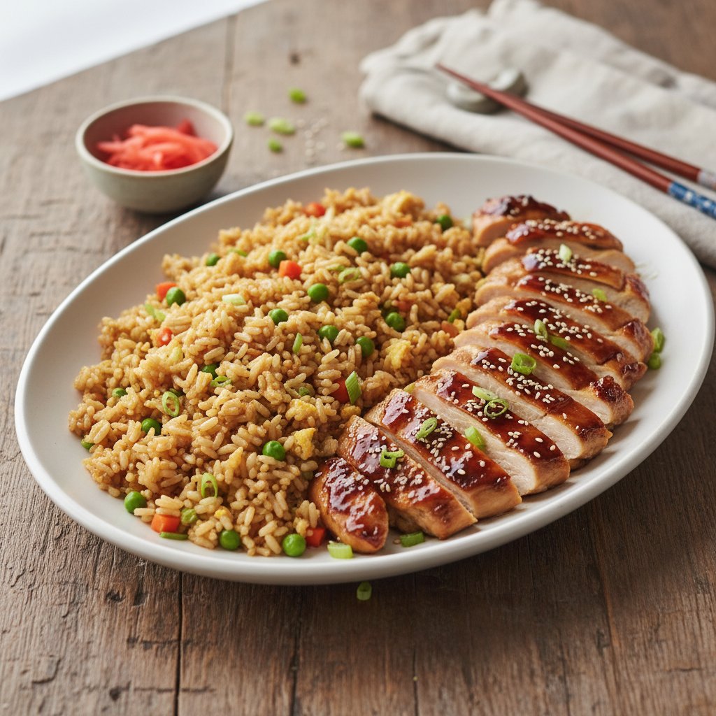 Japanese Fried Rice with Teriyaki Chicken