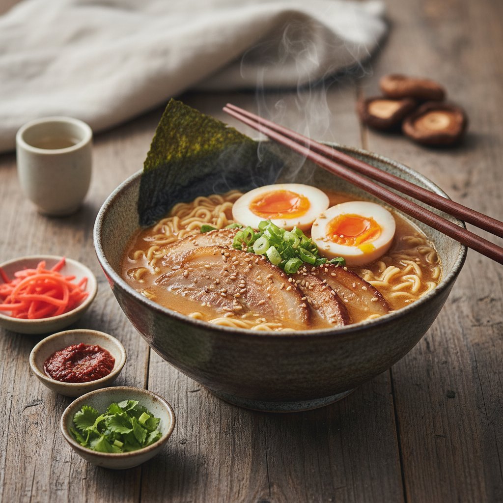 Japanese Miso Ramen with Soft-Boiled Eggs