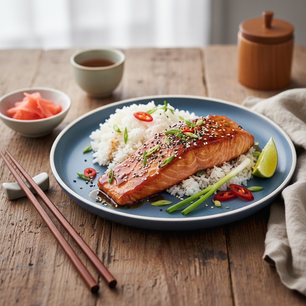 Japanese Salmon Teriyaki with Sesame Seeds