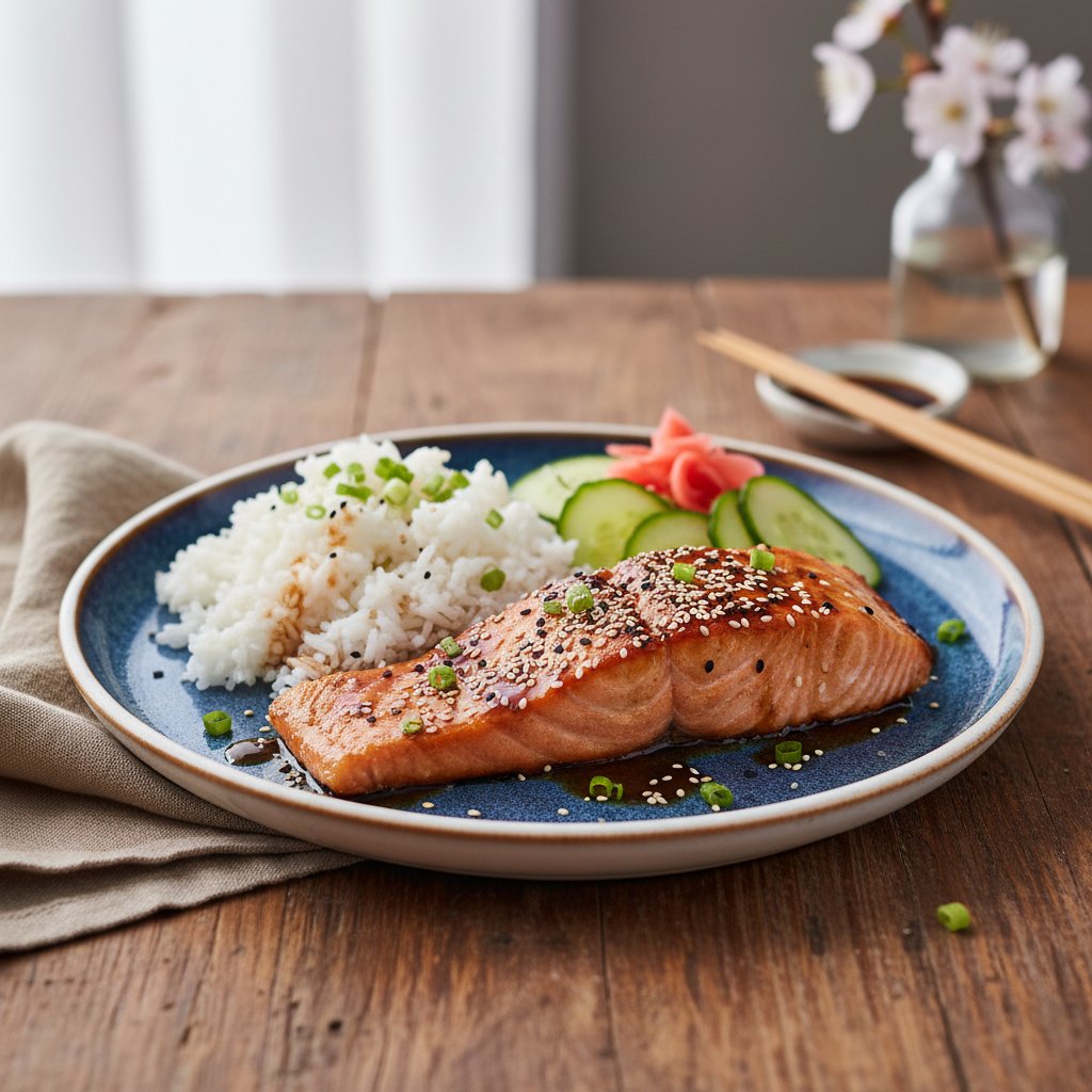Japanese Teriyaki Salmon with Sesame Seeds