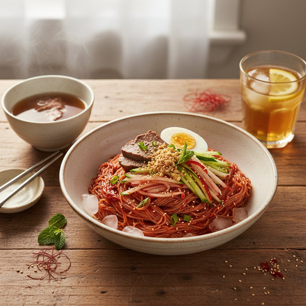 Korean Bibim Naengmyeon Noodles