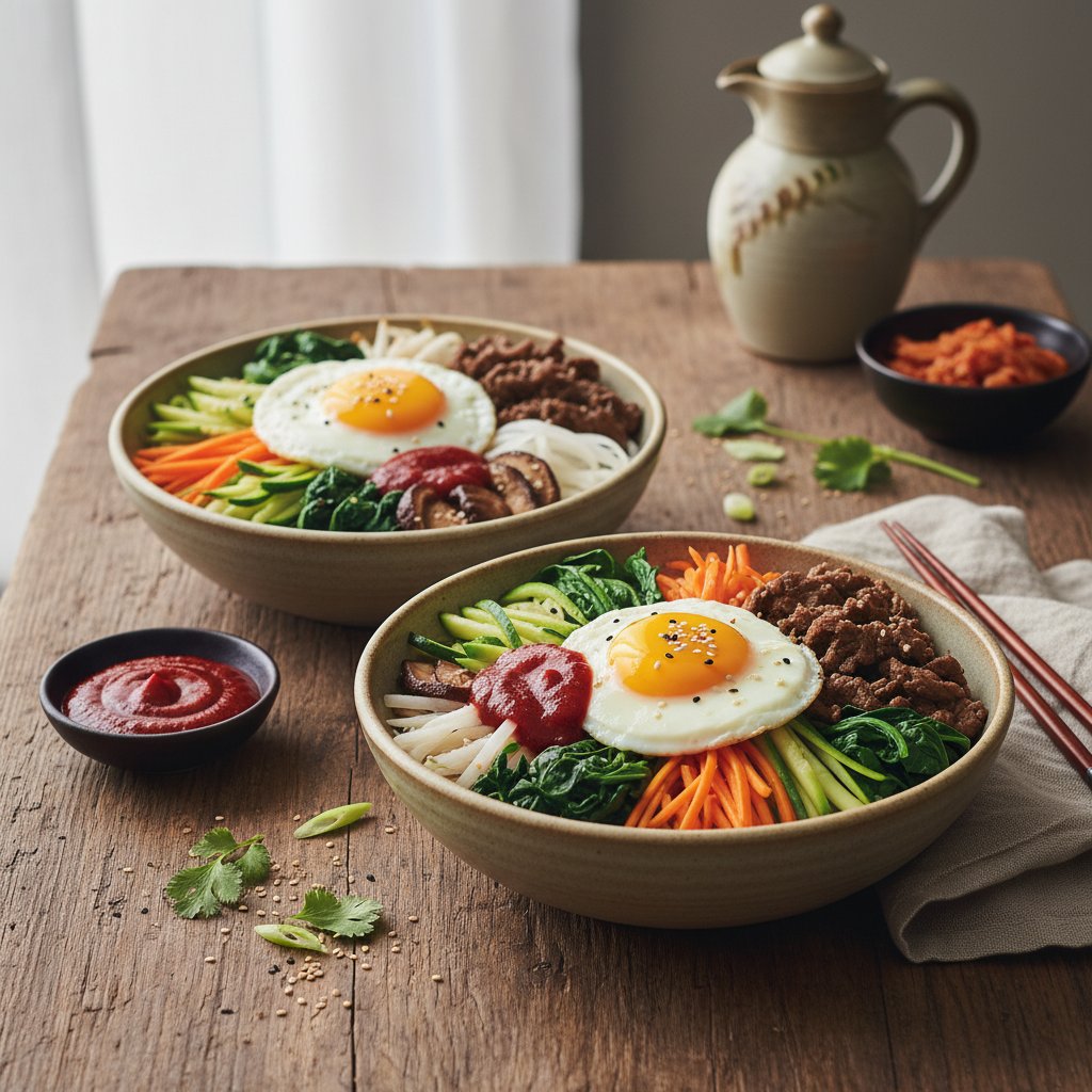 Korean Bibimbap Bowls with Gochujang Sauce