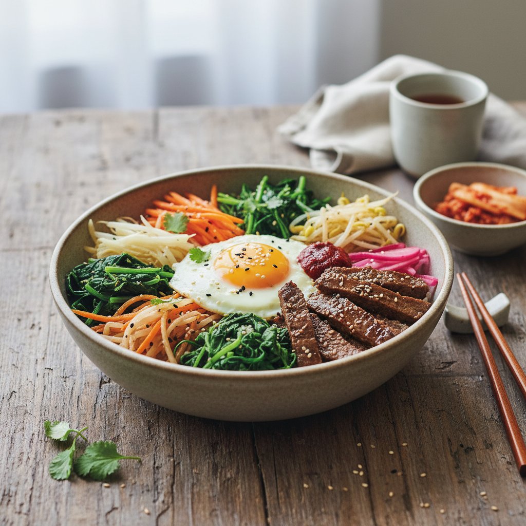 Korean Bibimbap with Marinated Beef