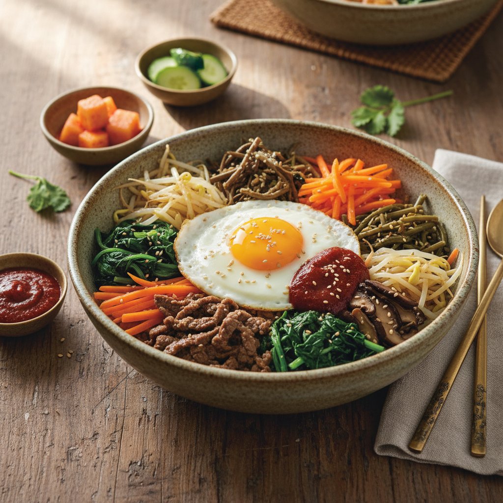 Korean Bibimbap with Spicy Gochujang Sauce