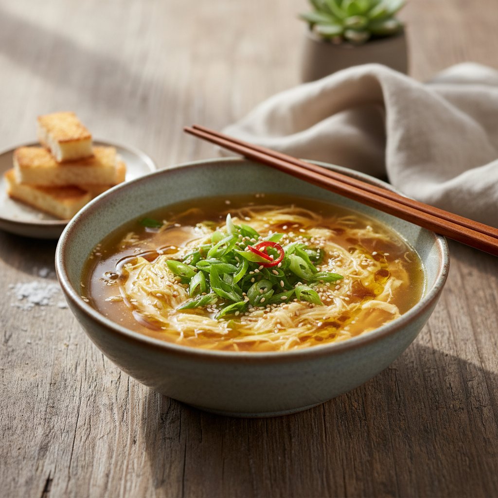 Korean Egg Drop Soup with Scallions