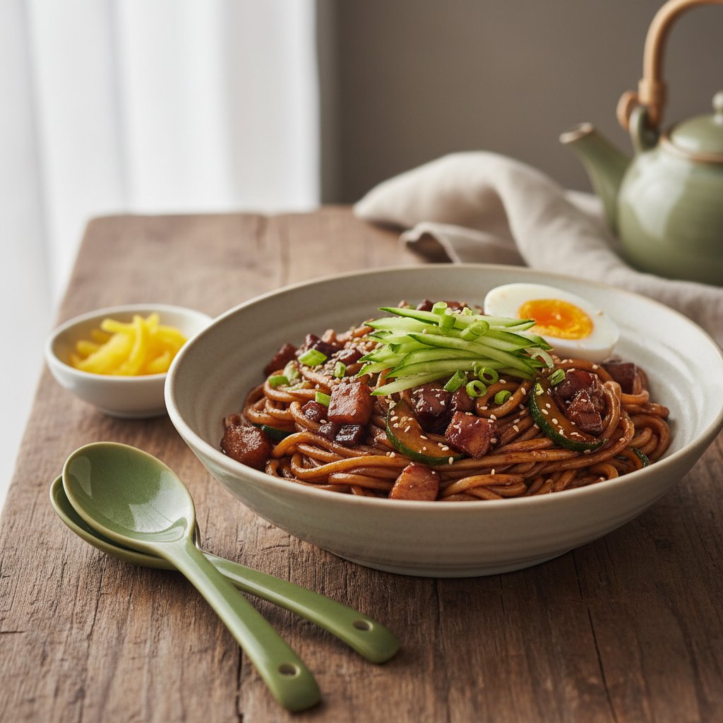 Korean Jjajangmyeon Black Bean Noodles