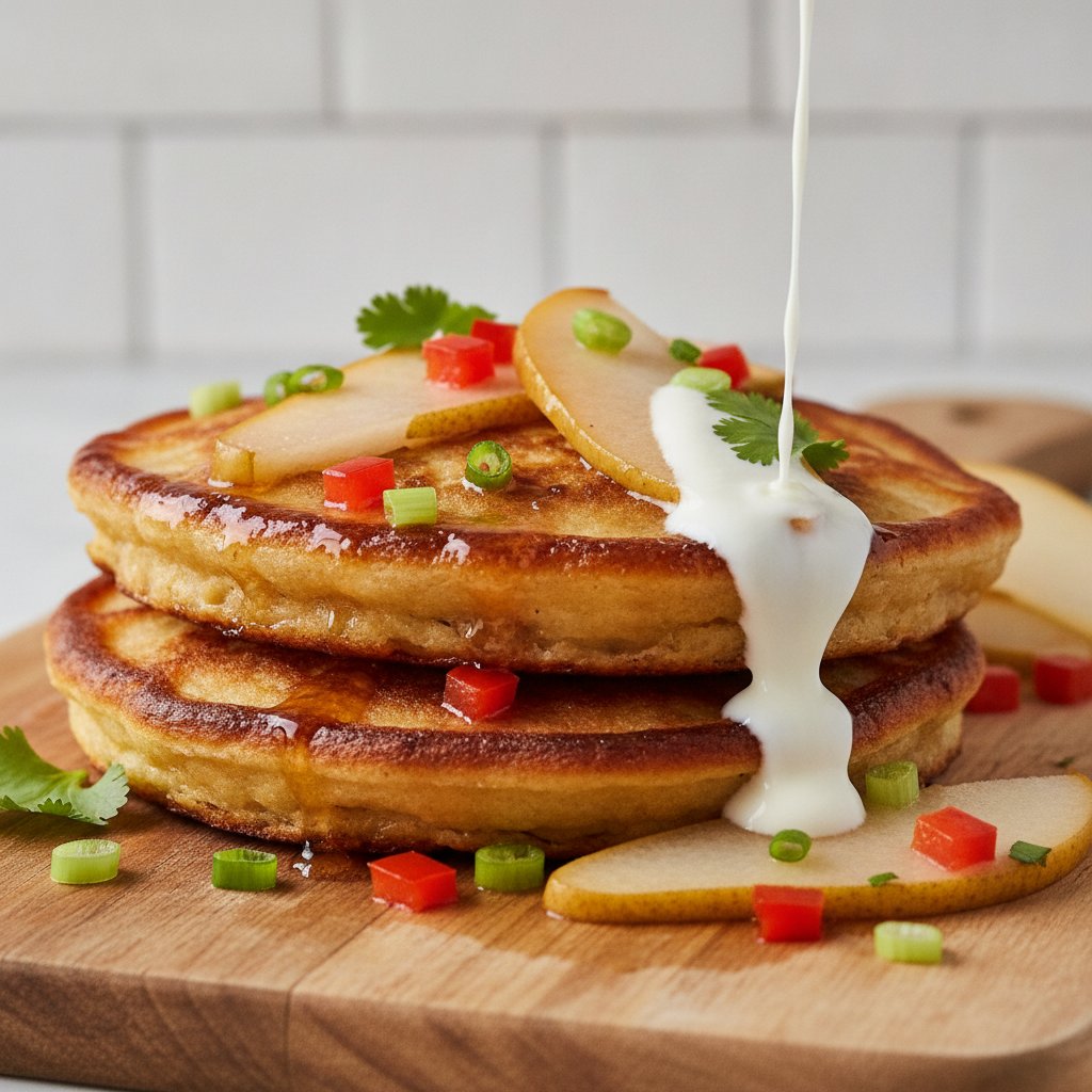 Korean Protein Pancakes with Pears