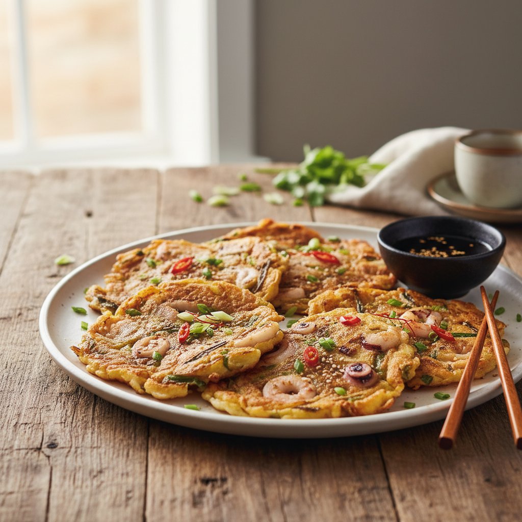 Korean Savory Pancakes with Seafood