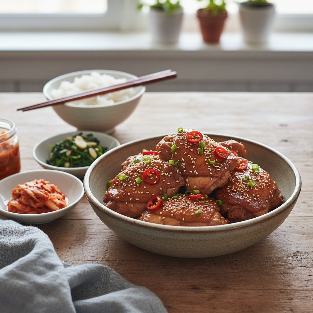 Korean Soy Sauce Braised Chicken Thighs