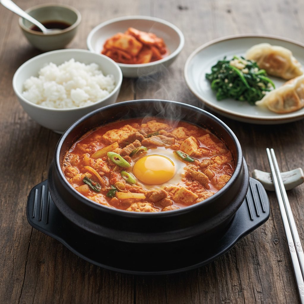 Korean Spicy Tofu Stew with Kimchi