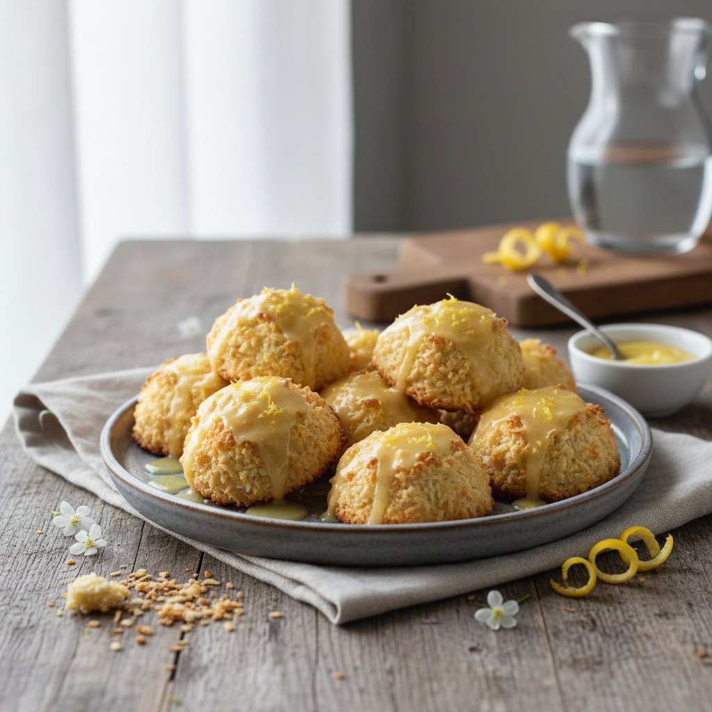 Lemon Drizzle Coconut Macarons