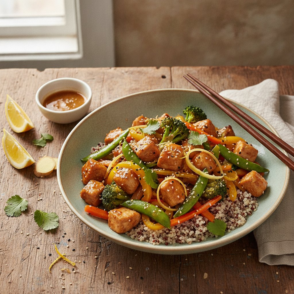 Lively Lemon-Ginger Chicken Stir-Fry with Quinoa