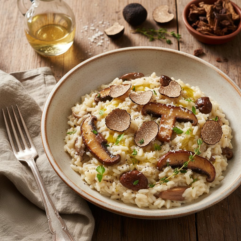 Luxurious Italian Truffle Risotto with Porcini Mushrooms
