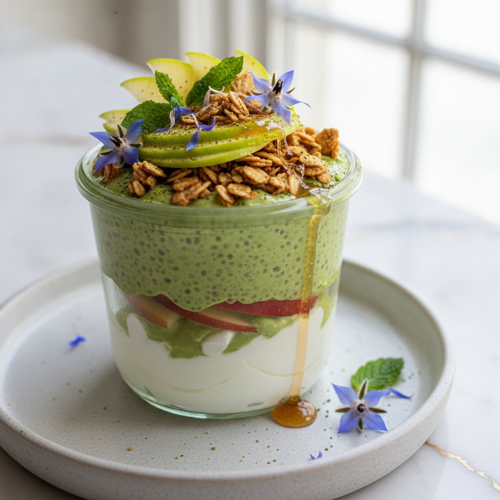 Matcha Apple Chia Parfait