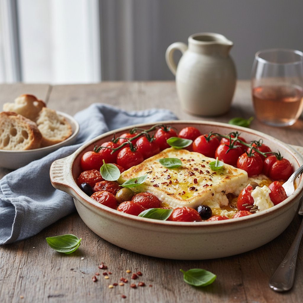Mediterranean Baked Feta with Cherry Tomatoes