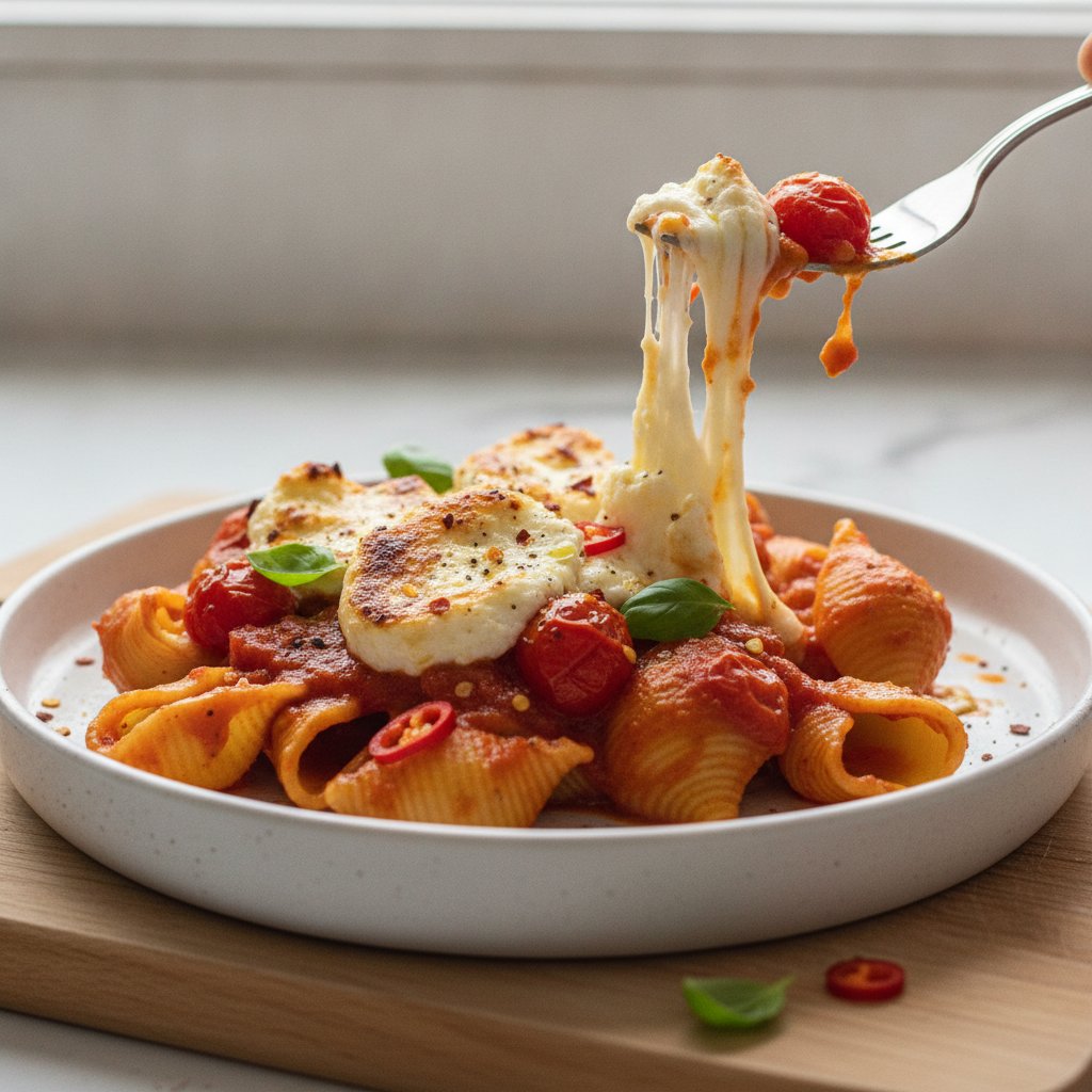 Mediterranean Baked Ricotta and Tomato Conchiglie