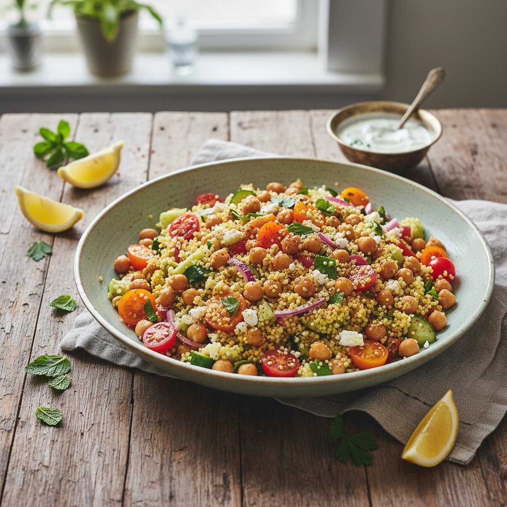 Mediterranean Couscous Salad with Chickpeas