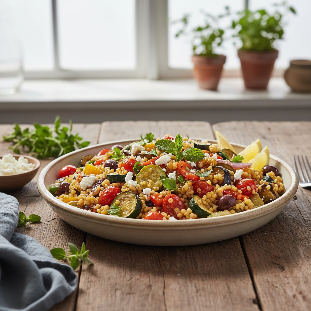 Mediterranean Couscous Salad with Roasted Vegetables