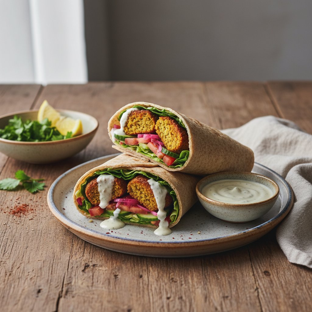 Mediterranean Falafel Wrap with Tahini Sauce
