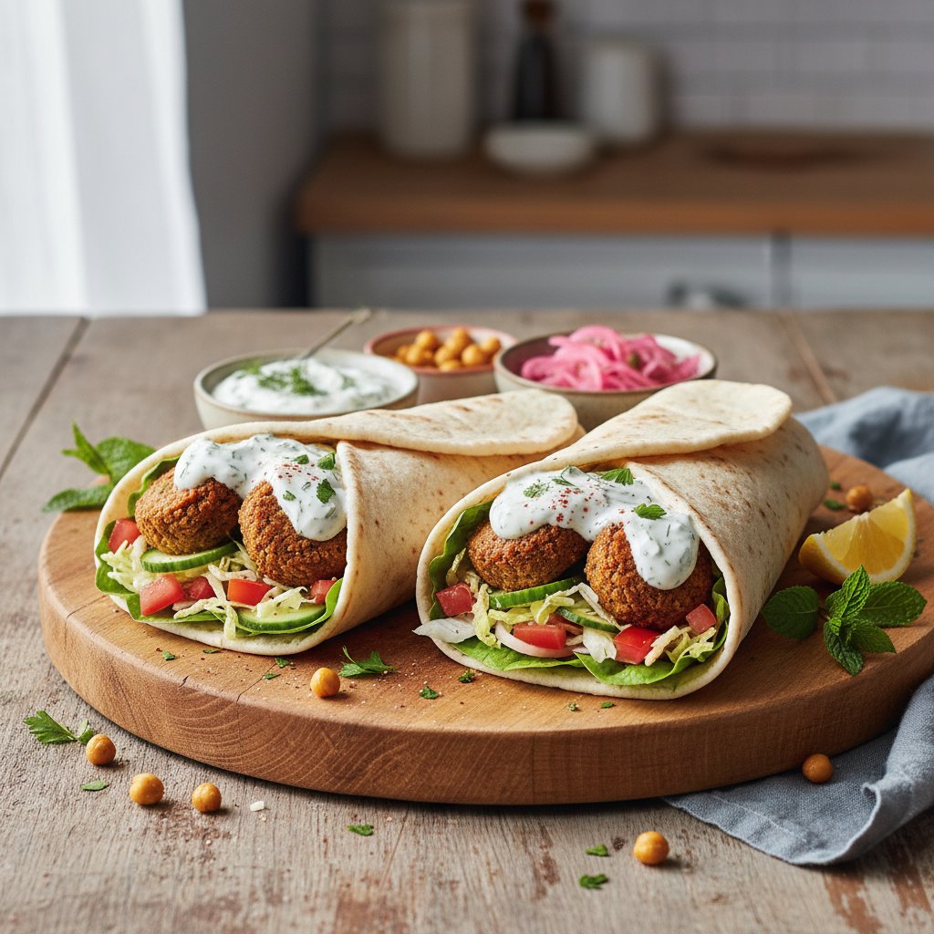 Mediterranean Falafel Wraps with Tzatziki