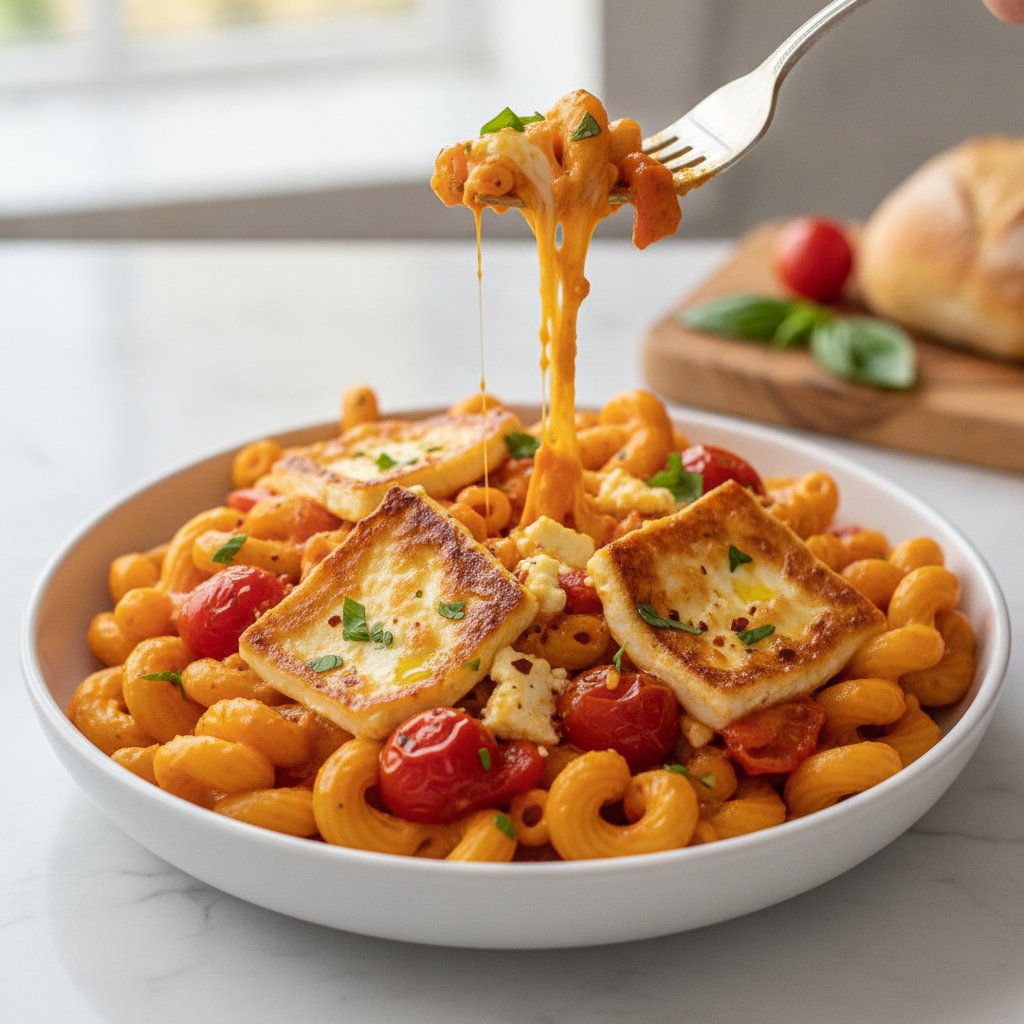 Mediterranean Feta Roasted Pepper Pasta
