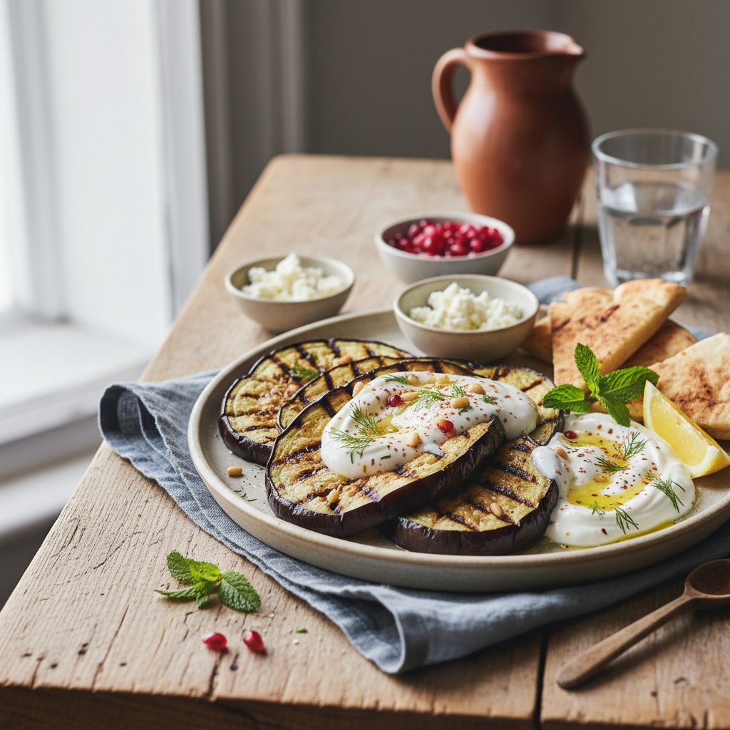 Mediterranean Grilled Eggplant with Yogurt Sauce