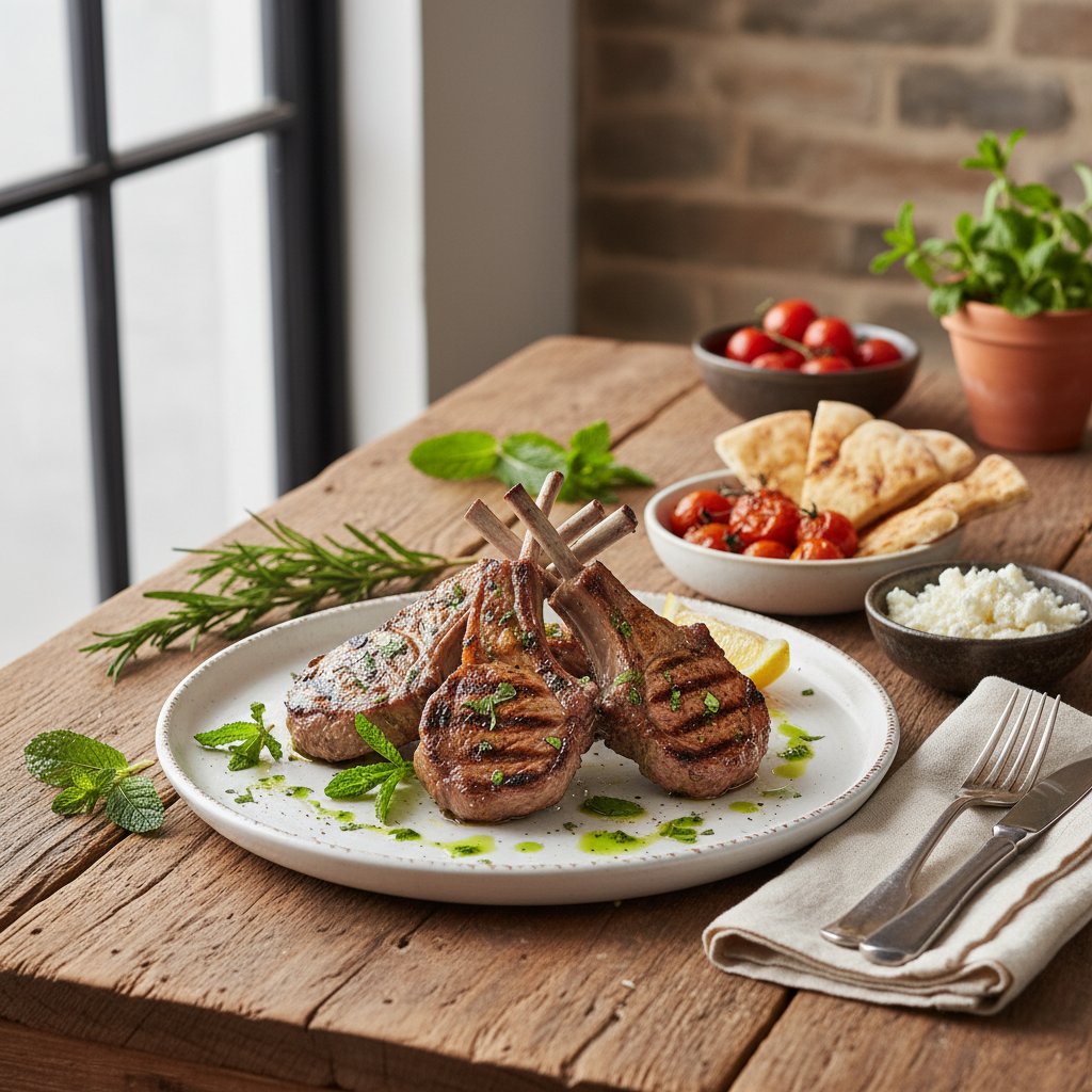 Mediterranean Grilled Lamb Chops with Mint