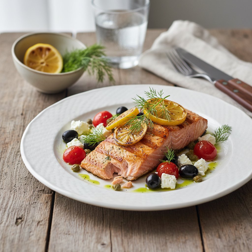 Mediterranean Lemon Dill Grilled Salmon