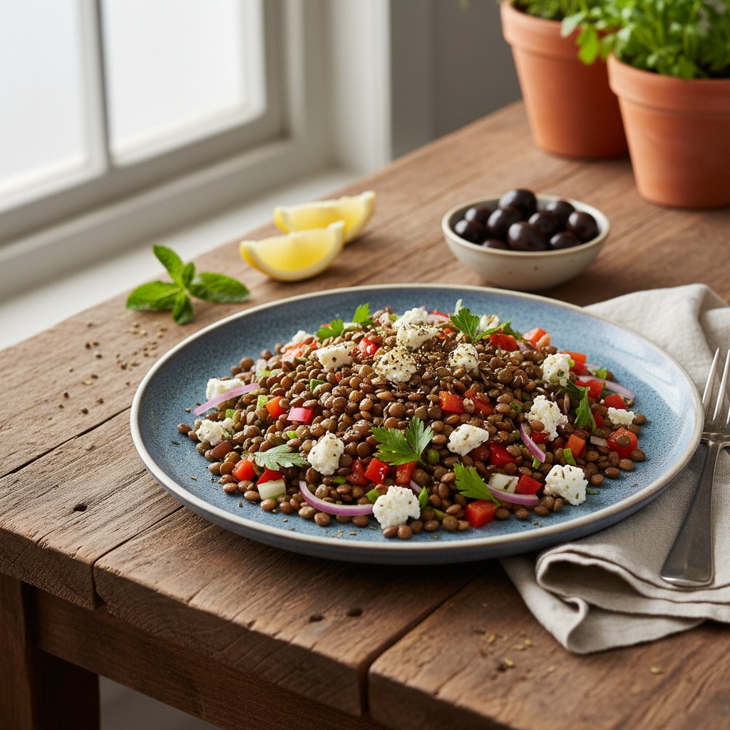 Mediterranean Lentil and Feta Salad