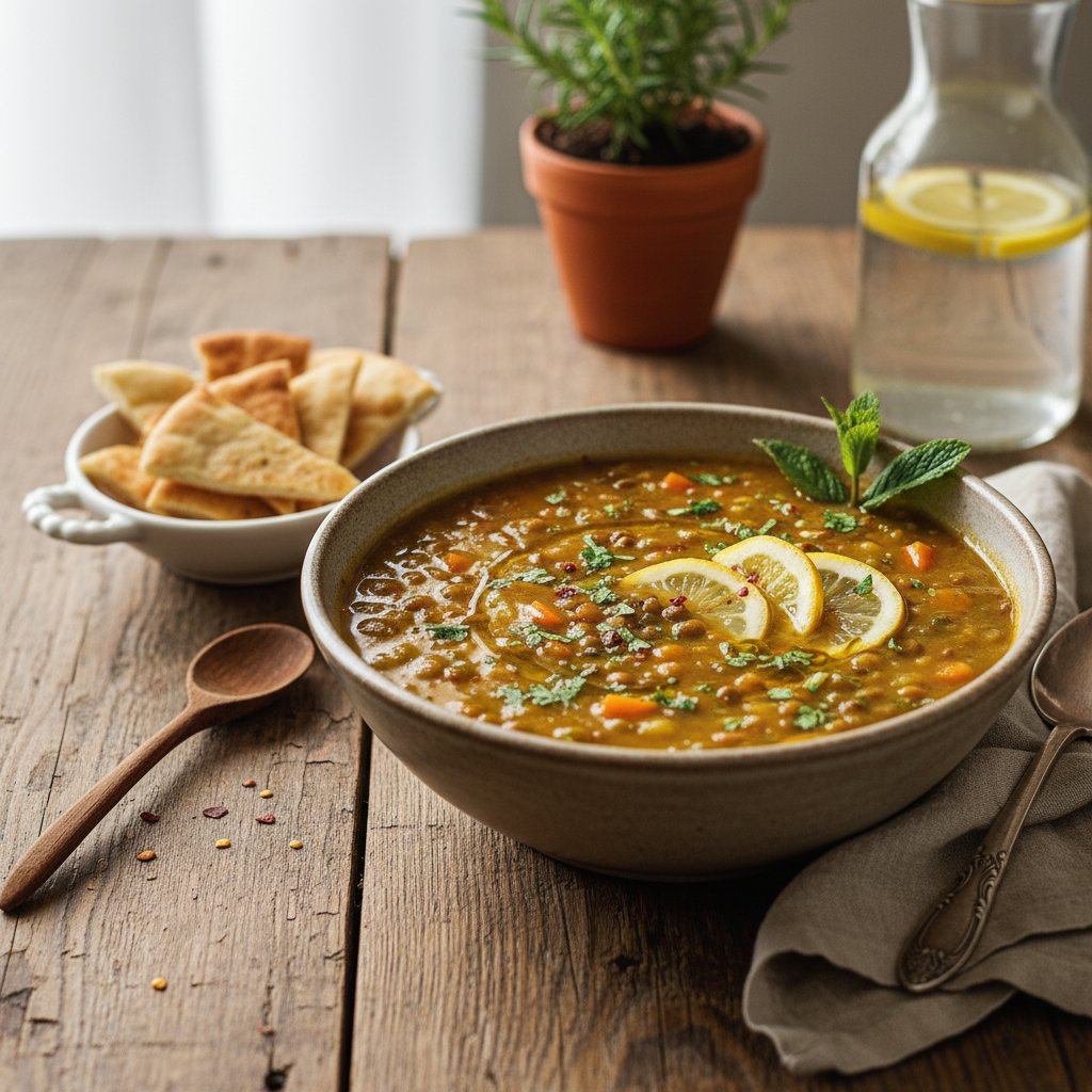Mediterranean Lentil Soup with Lemon