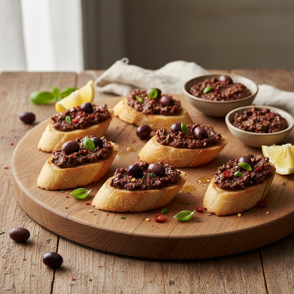 Mediterranean Olive Tapenade Crostini