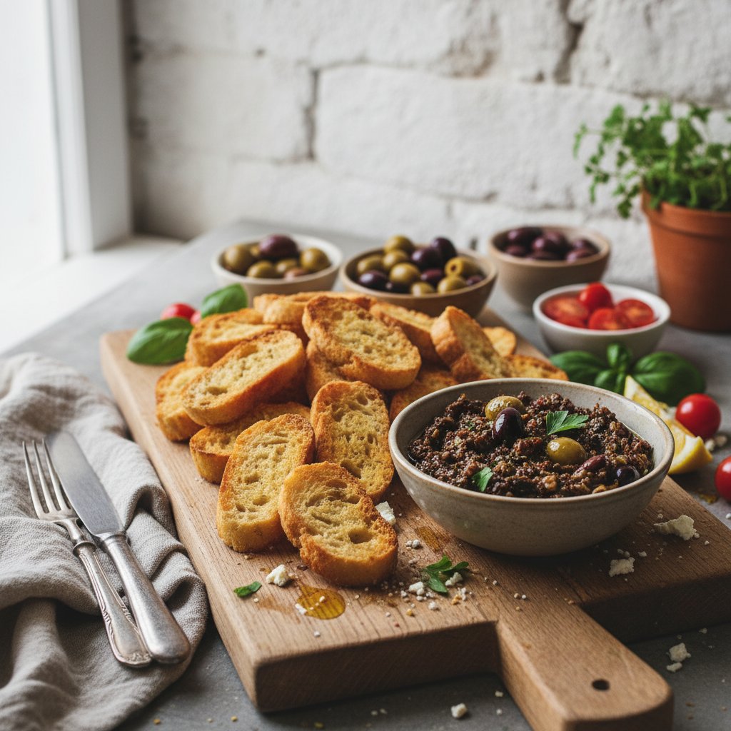 Mediterranean Olive Tapenade with Crostini