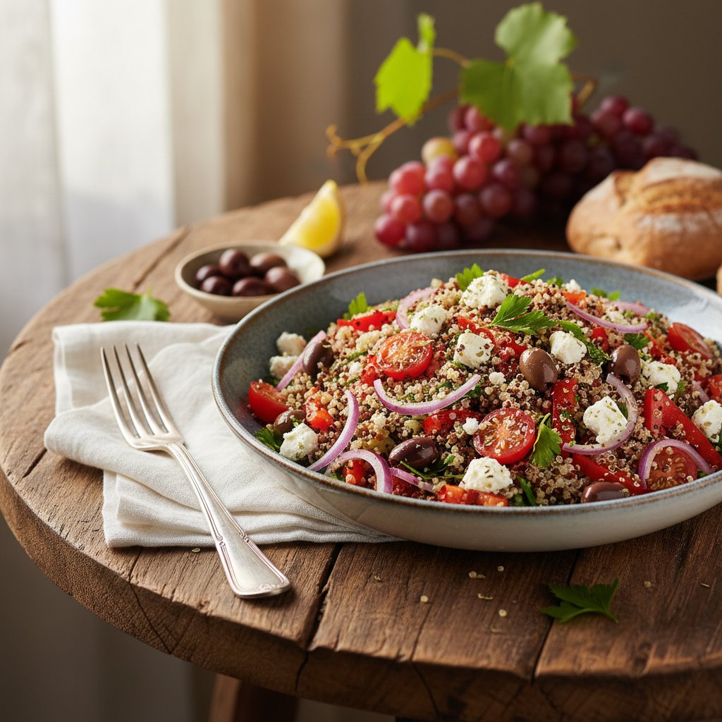 Mediterranean Quinoa Salad with Feta and Olives