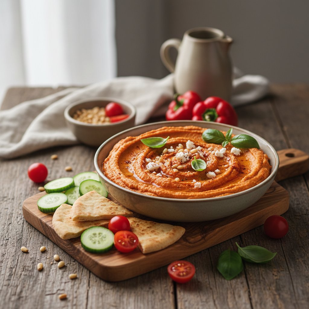 Mediterranean Roasted Red Pepper Hummus