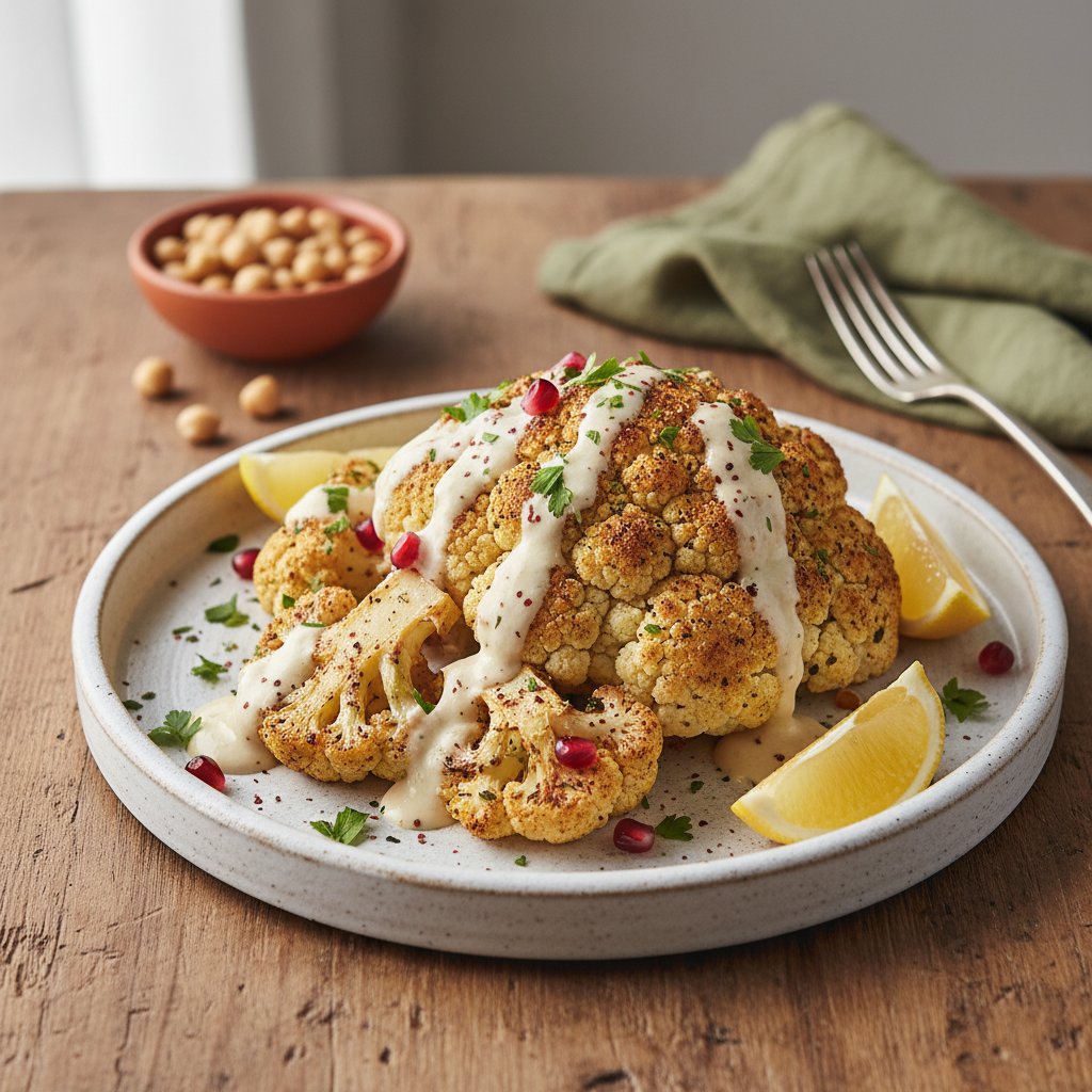 Mediterranean Spiced Cauliflower with Sumac and Lemon-Tahini Drizzle
