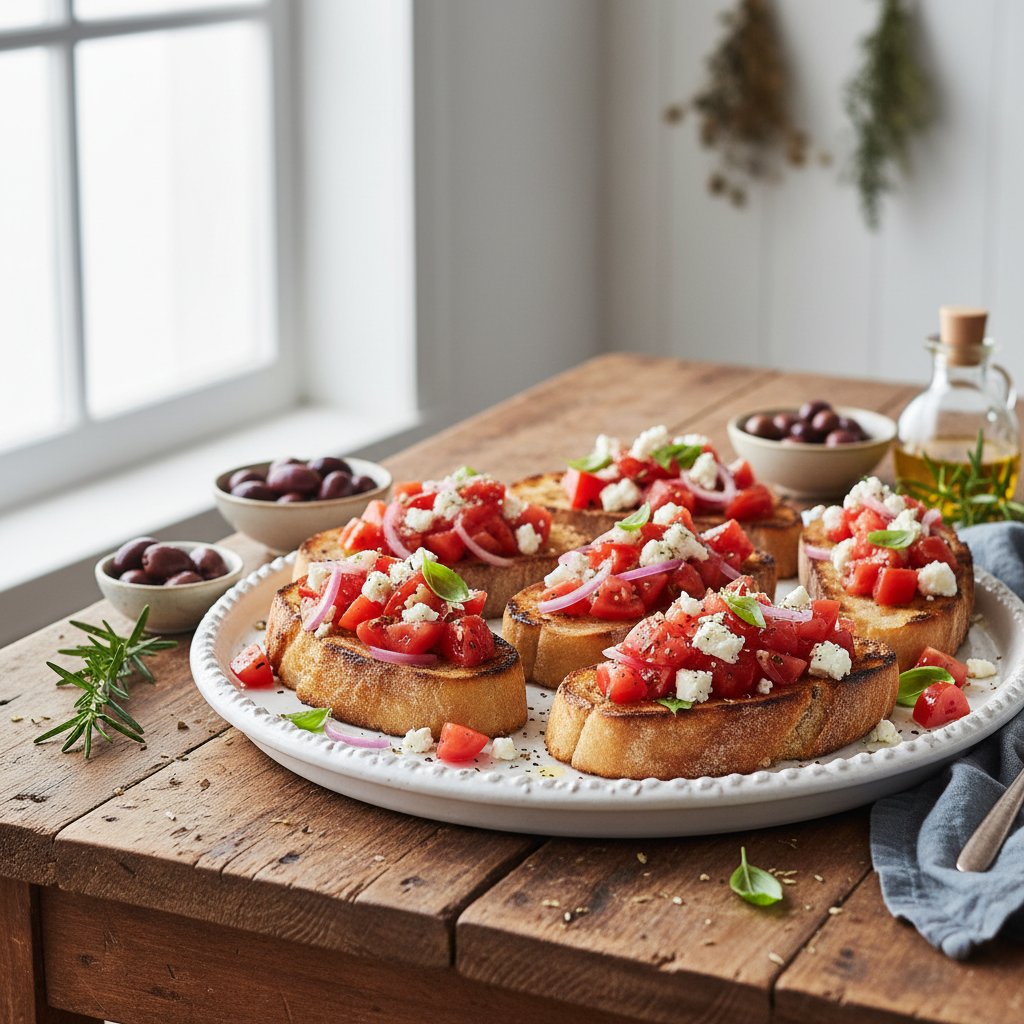 Mediterranean Tomato Feta Bruschetta