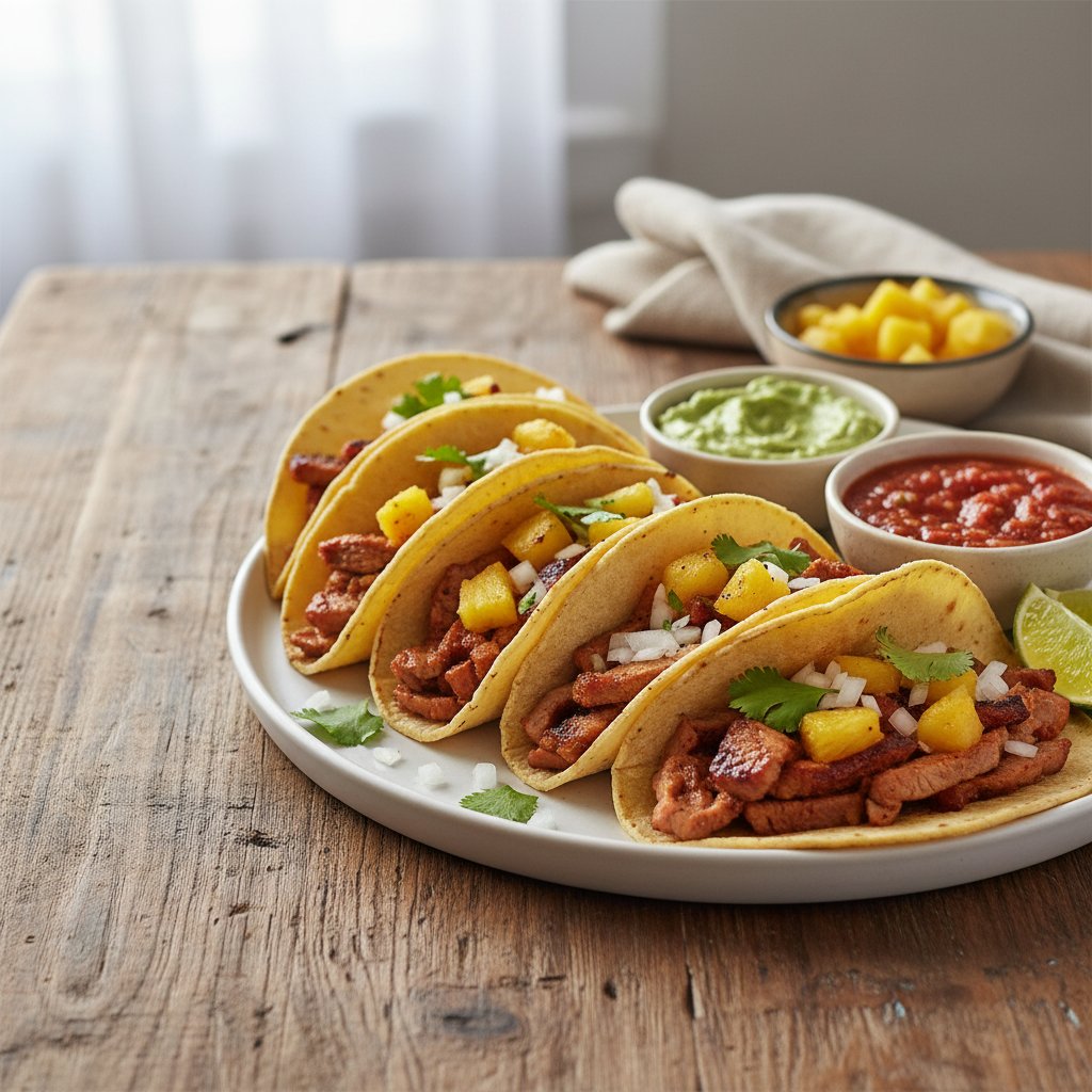 Mexican Al Pastor Tacos with Pineapple