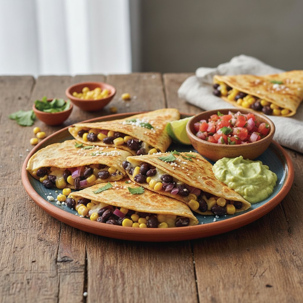 Mexican Black Bean and Corn Quesadillas