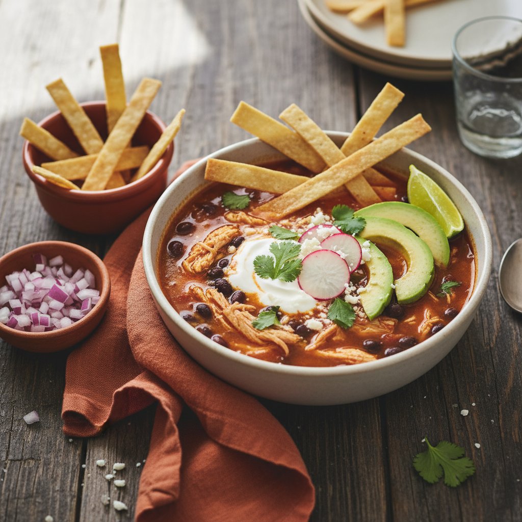 Mexican Chicken Tortilla Soup with Avocado
