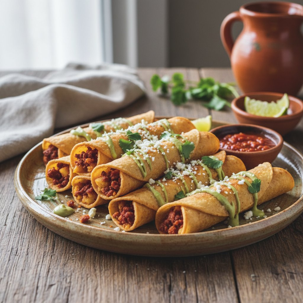 Mexican Chorizo and Potato Taquitos
