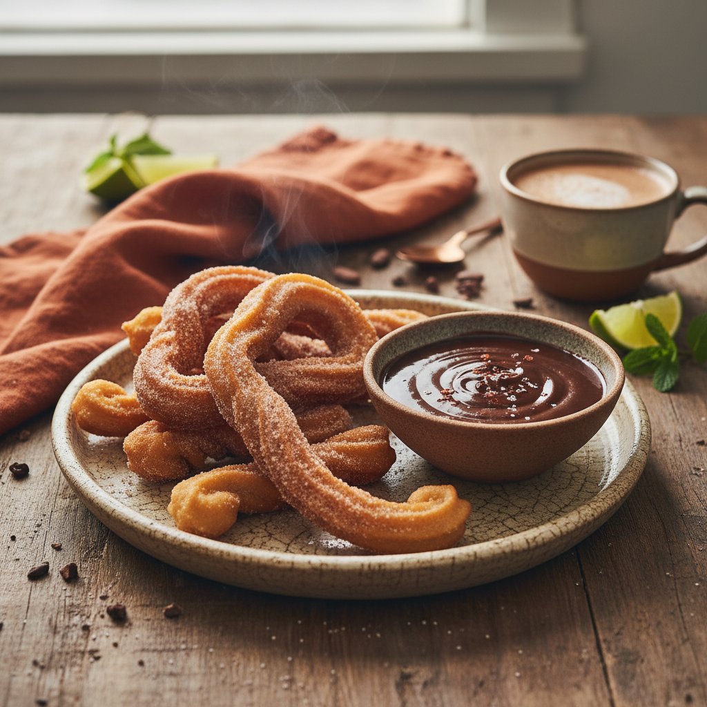 Mexican Churros with Chocolate Dipping Sauce