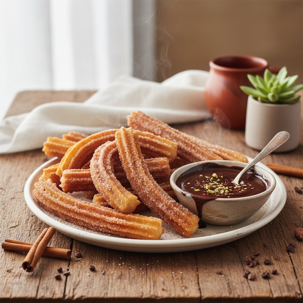 Mexican Churros with Chocolate Sauce