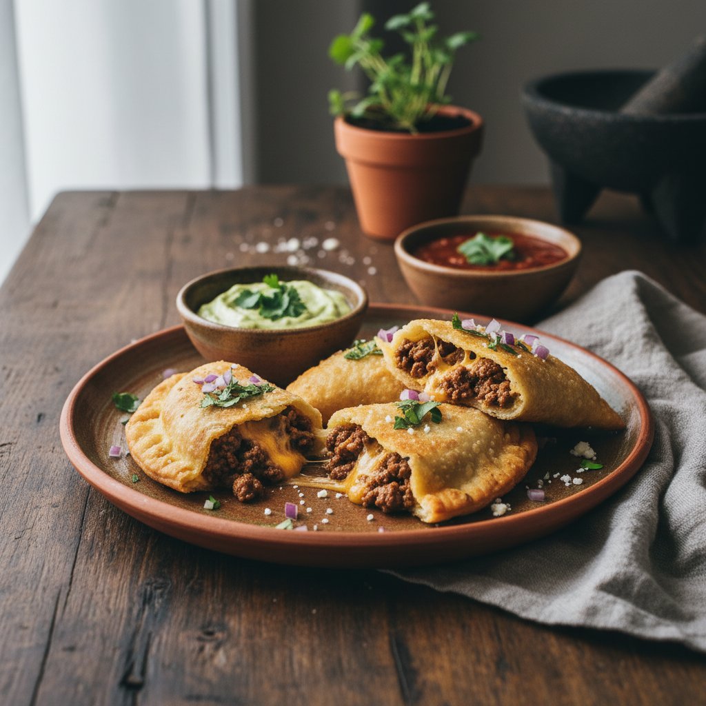 Mexican Empanadas with Cheesy Beef Filling
