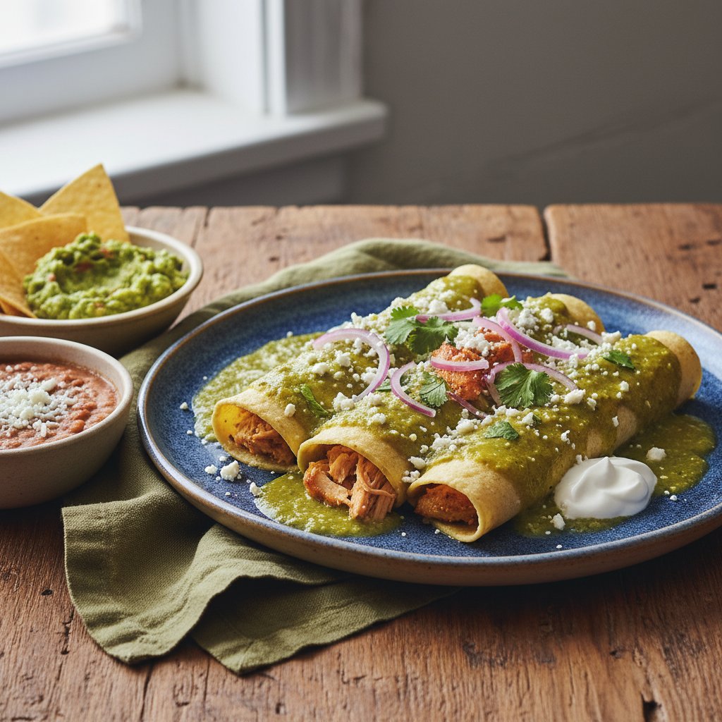 Mexican Enchiladas Verdes with Chicken