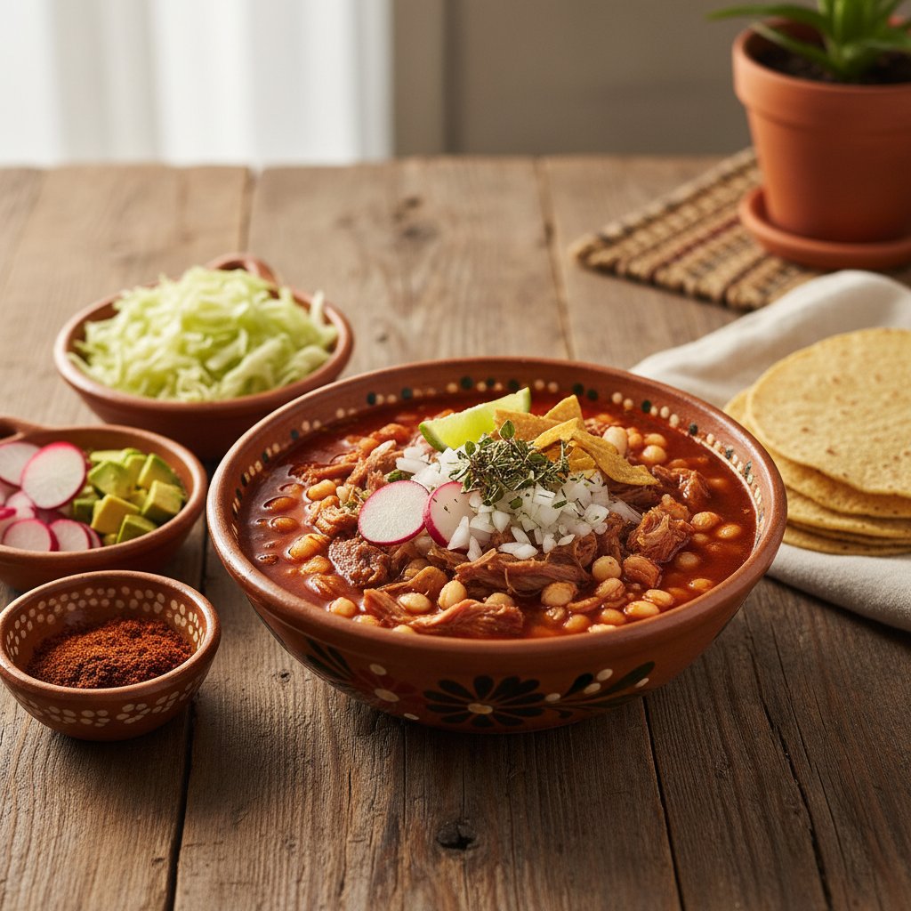 Mexican Pozole Rojo with Pork
