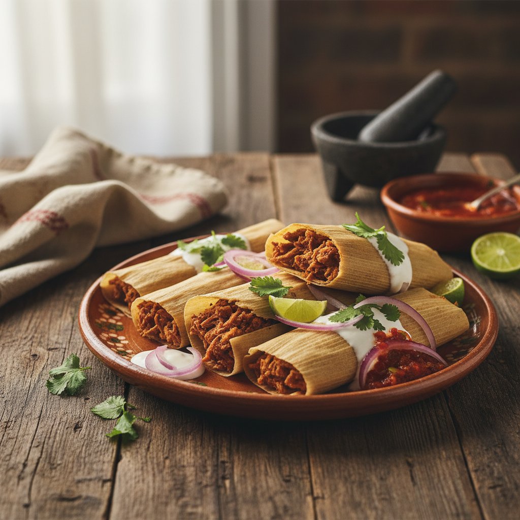 Mexican Tamales with Pork Filling