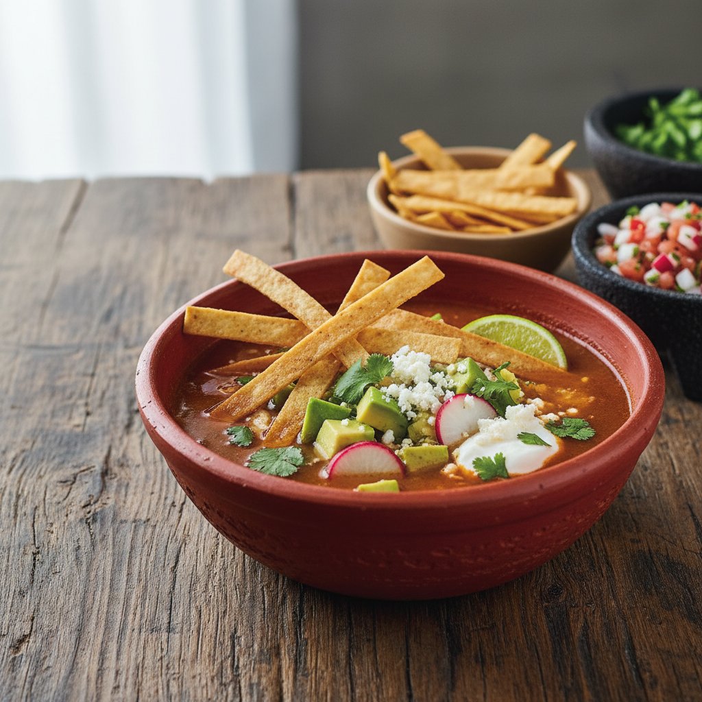 Mexican Tortilla Soup with Avocado
