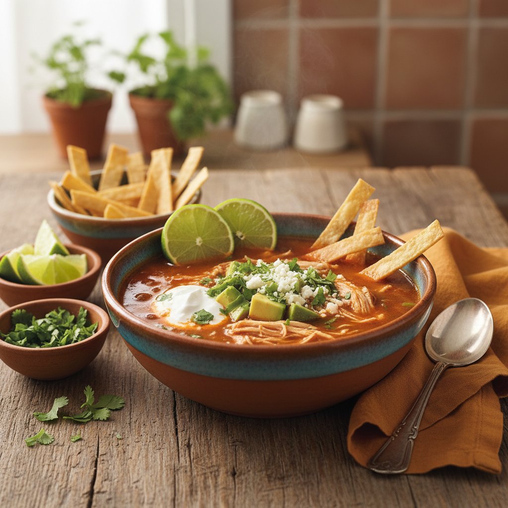 Mexican Tortilla Soup with Chicken and Lime