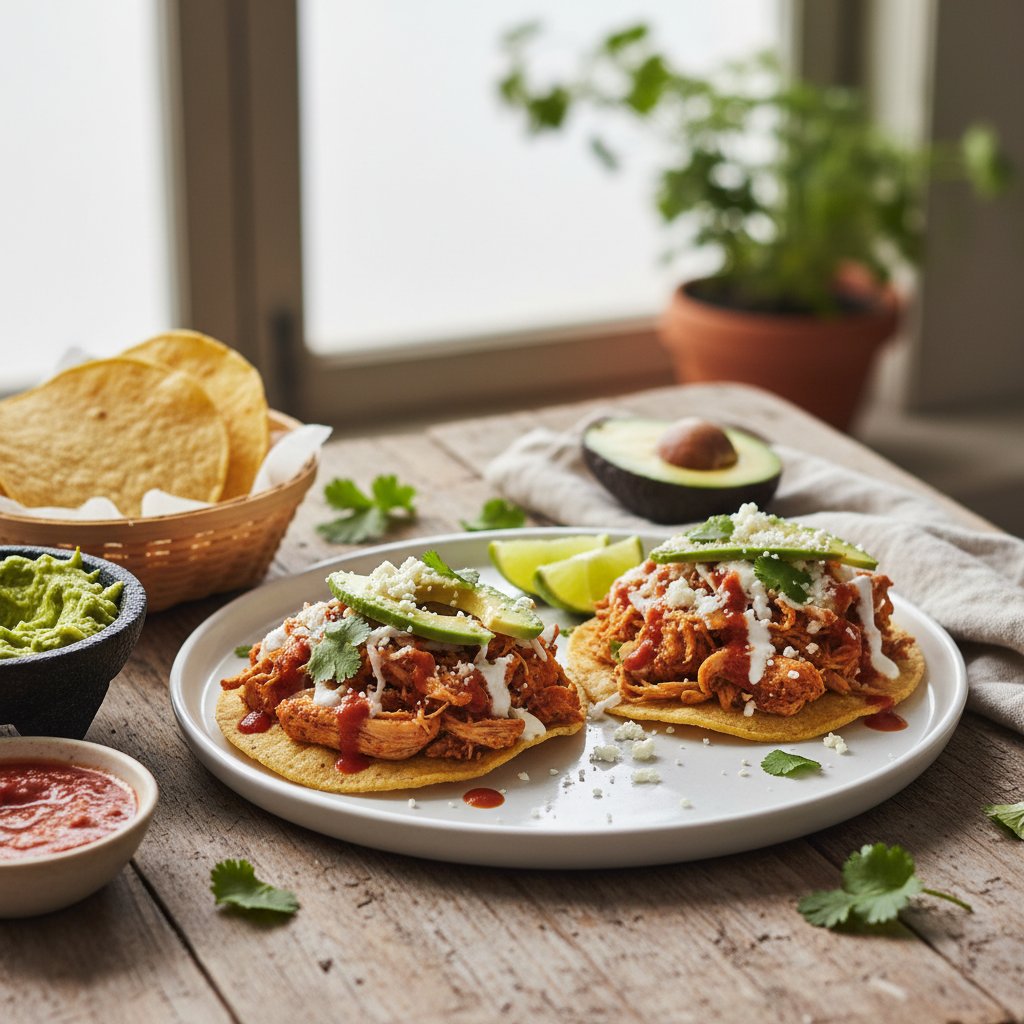 Mexican Tostadas with Chicken and Avocado